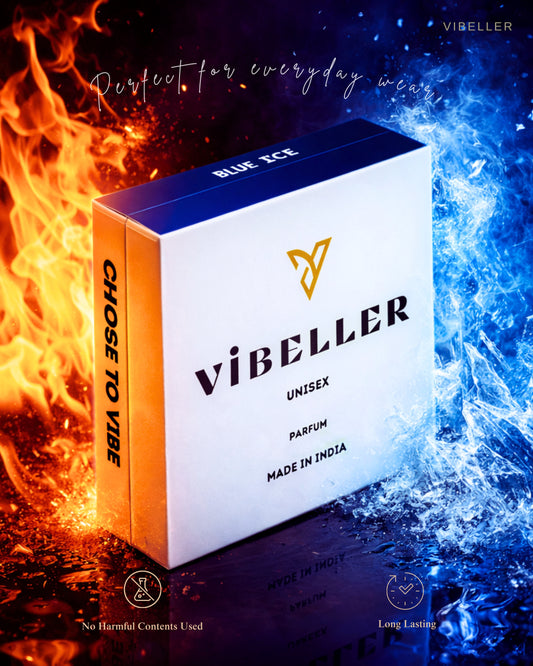 Vibeller Blue Ice luxury perfume | 40% oil concentration | Zero Alcohol | Pure Essence | Long Lasting Fresh Citrus Green Floral Fragrance | Premium Unisex Perfume